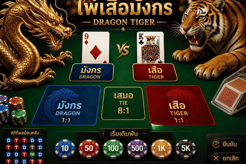 ไพ่เสือมังกรออนไลน์ GClub เหมาะกับผู้เล่นแบบไหน เลือกให้ตรงสไตล์ก่อนใช้งาน