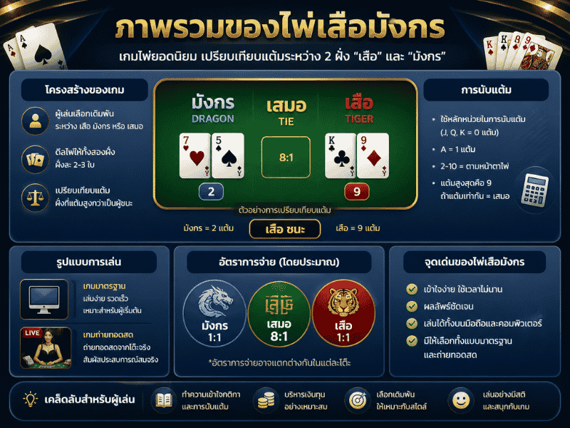 ไพ่เสือมังกรออนไลน์ GClub มีอะไรบ้าง เข้าใจรูปแบบเกมก่อนเลือกใช้งาน